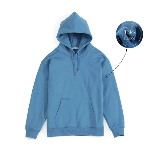 Premium Autumn Hoodies for Men: High-Quality, Thick 360g Fabric, Solid Basic Sweatshirts with Jogger - Warms Hoodies